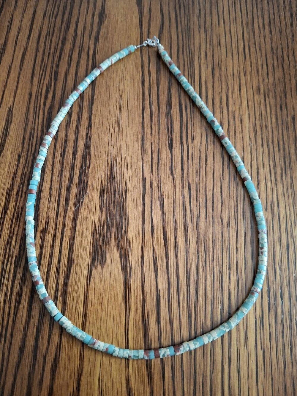 Shoushan Turquoise Natural Stones Heishi Beaded 18" Long Necklace
